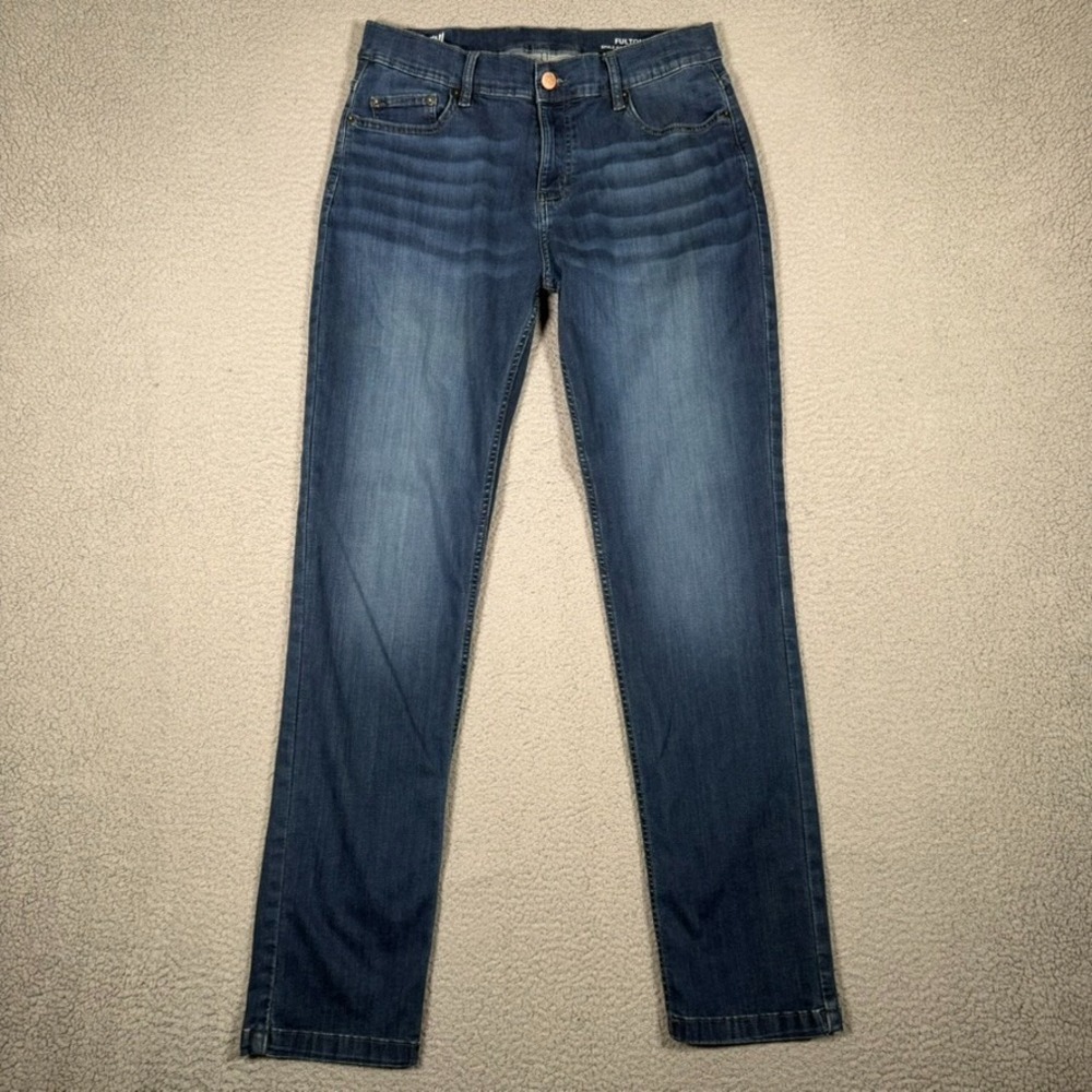 Mugsy Pants Mens 32x33 Blue Fultons Slim Fit Denim Casual Preppy Stretch Pockets